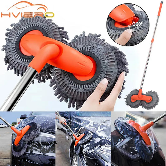 Multipurpose Car Cleaning Kit - Microfiber Brush, Mop, Sponge, and Wipe