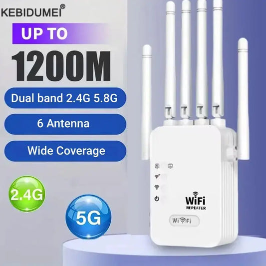 1200Mbps Dual-Band Wireless WiFi Repeater and Signal Amplifier, 802.11n Long Range WiFi Extender
