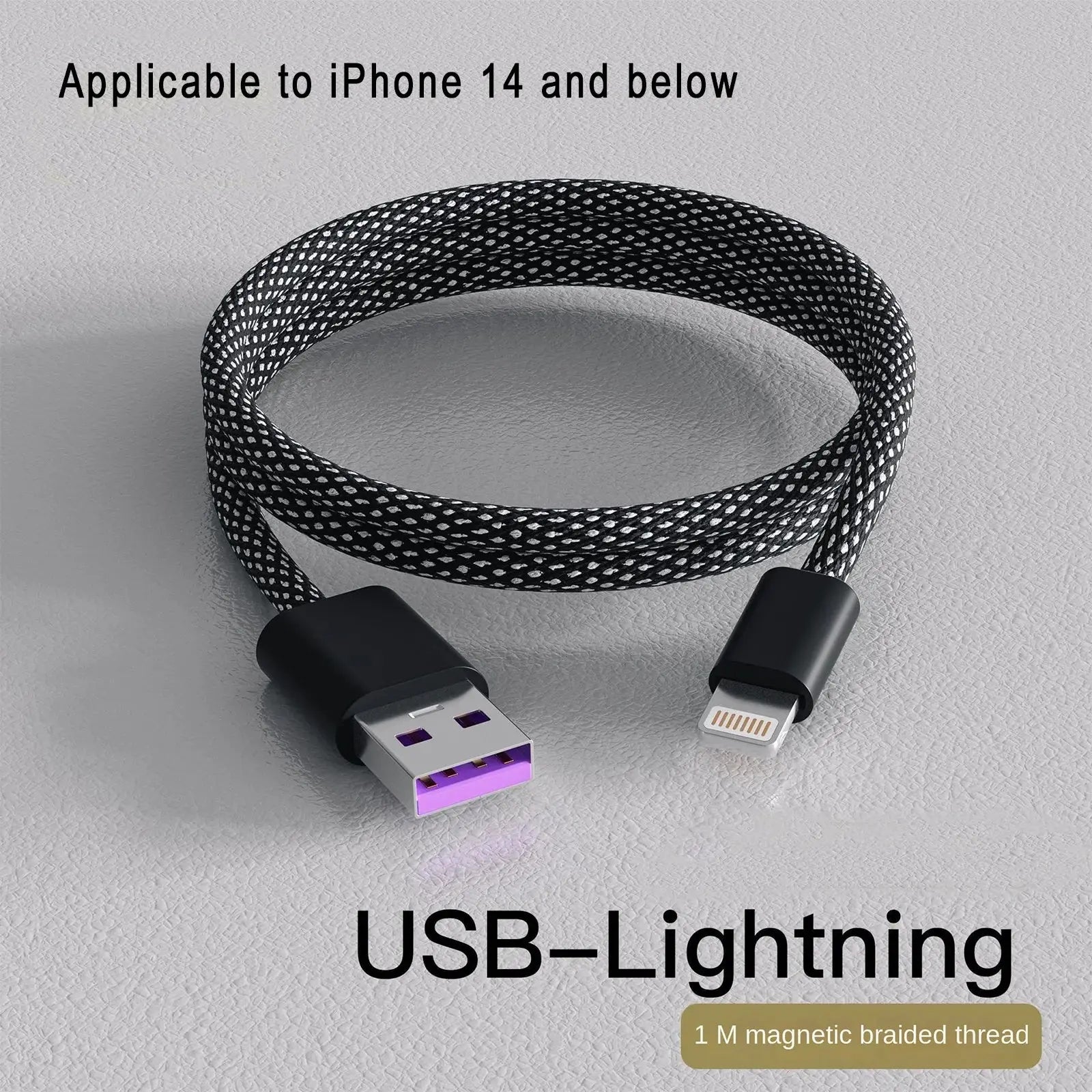 100W Magnetic USB-C Charging Cable, 1M Nylon Braided Fast Charge Cord