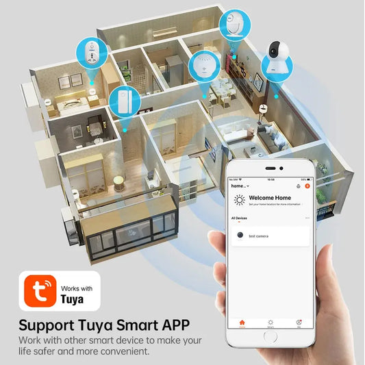 KERUI Mini Indoor Wireless 5MP Tuya Smart Wi-Fi IP Camera with Auto Tracking