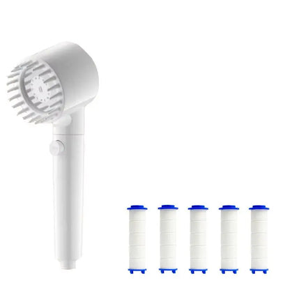 Three-Speed Adjustable Portable Showerhead with Massage Feature and Filter