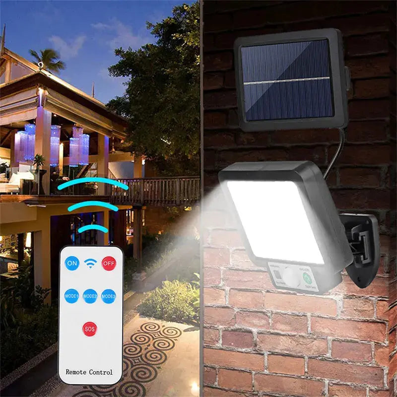 LED Solar Split Wall Lamp with Motion Sensor - 3 Modes Outdoor Waterproof
