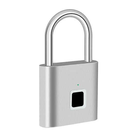 Keyless USB Rechargeable Fingerprint Smart Padlock - Waterproof Anti-Theft Zinc Lock with 0.2 Sec Unlocking Speed
