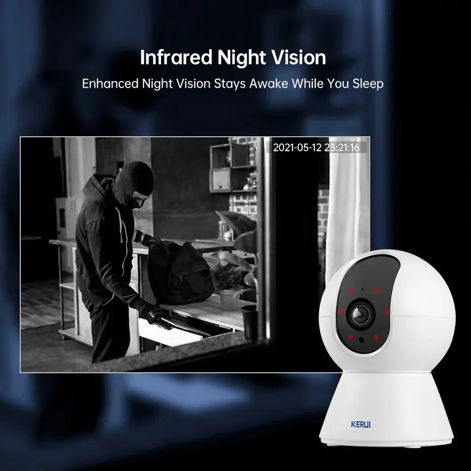 KERUI Mini Indoor Wireless 5MP Tuya Smart Wi-Fi IP Camera with Auto Tracking