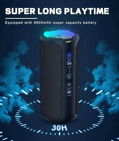 40W Portable Bluetooth Speakers with Enhanced Bass, 30-Hour Battery Life, IP7 Waterproof Rating
