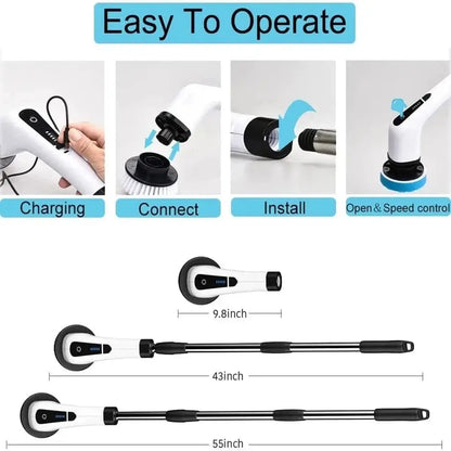 8-in-1 Multifunctional Electric Cleaning Brush
