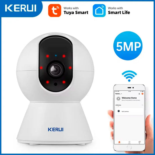 KERUI Mini Indoor Wireless 5MP Tuya Smart Wi-Fi IP Camera with Auto Tracking