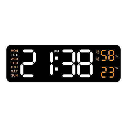 USB-Powered 9-Inch Digital Wall Clock with Temperature and Humidity Display