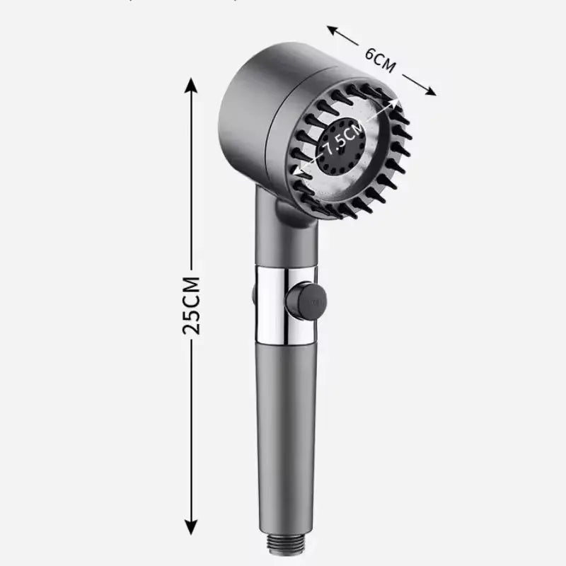 Three-Speed Adjustable Portable Showerhead with Massage Feature and Filter