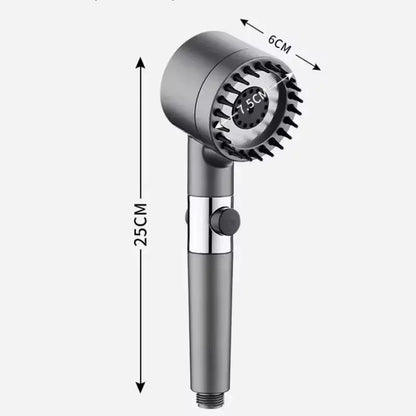 Three-Speed Adjustable Portable Showerhead with Massage Feature and Filter