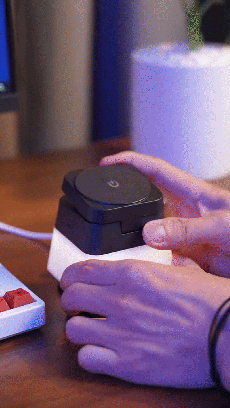 4-in-1 Rotatable Wireless Charger Stand with Colorful Lighting 