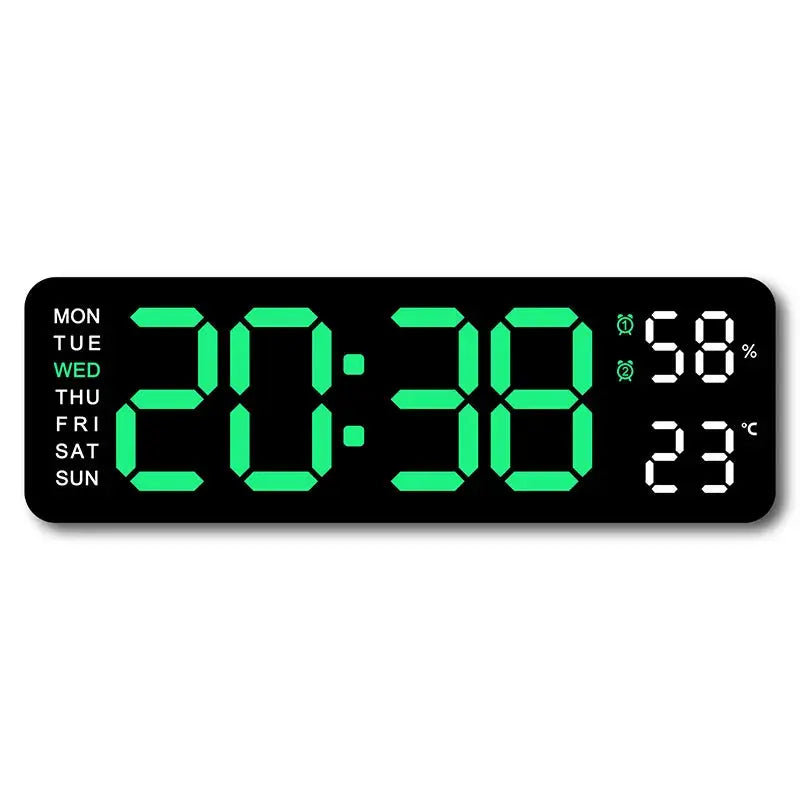 USB-Powered 9-Inch Digital Wall Clock with Temperature and Humidity Display