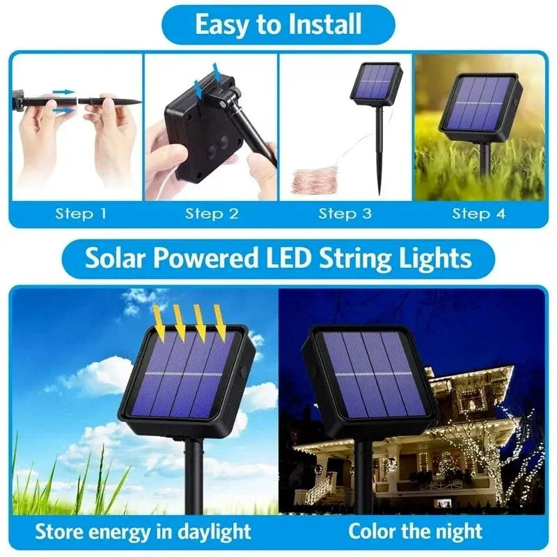 LED Solar Fairy String Lights for Outdoor Garden