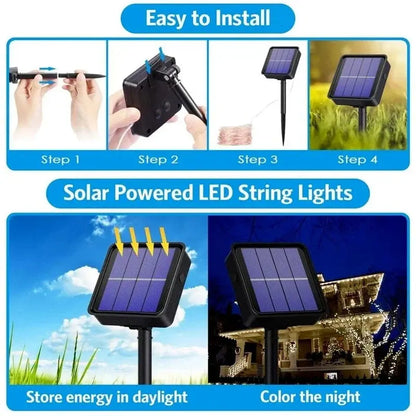 LED Solar Fairy String Lights for Outdoor Garden