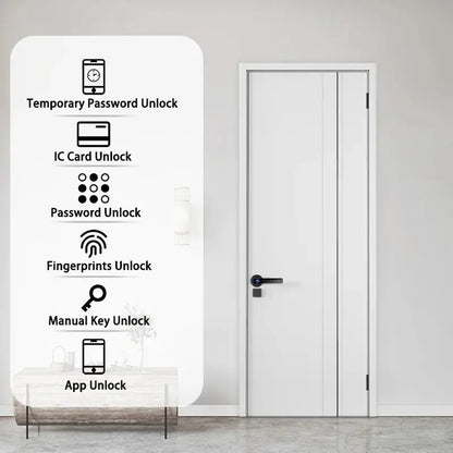 M5 Tuya BLE Fingerprint Electronic Door Lock with Password, Key, IC Card, and Smartlife/Tuya App Unlocking