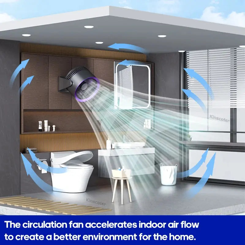 Wireless Multifunctional Electric Fan Circulator - Portable, Quiet Air Cooler
