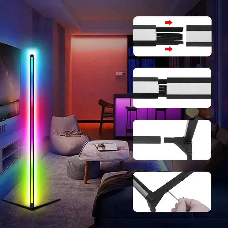 Smart RGB Floor Lamp with Music Synchronization and App Control