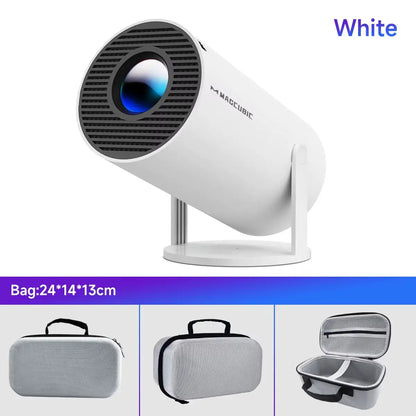 HY300 Pro 4K Portable Projector with Android 11, Dual WiFi, 290 ANSI Lumens, and Bluetooth 5.0 for Outdoor Cinema