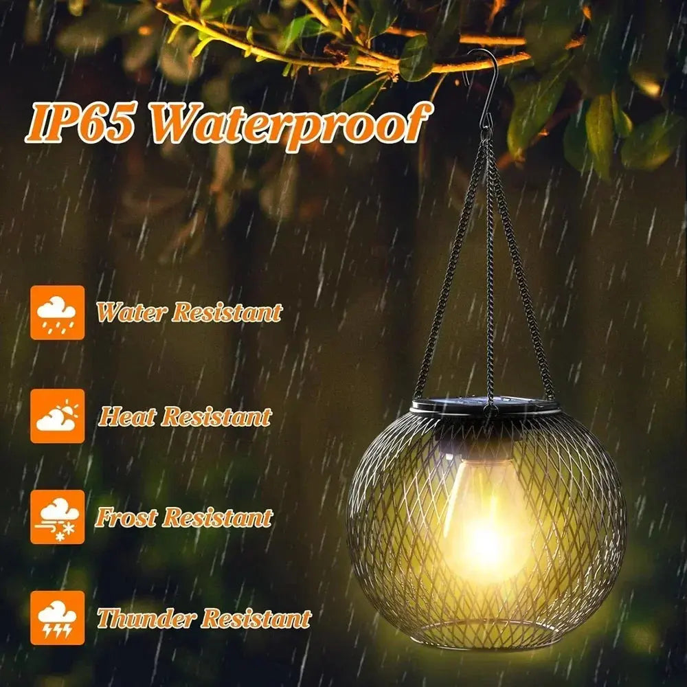 Outdoor Solar Lantern - Waterproof Decorative Hanging Lights for Gardens and Yards
