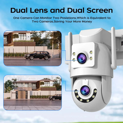 Jooan 4K 8MP HD Outdoor PTZ Security Camera with 5G WiFi, Dual Lens, 5X Zoom, AI Tracking