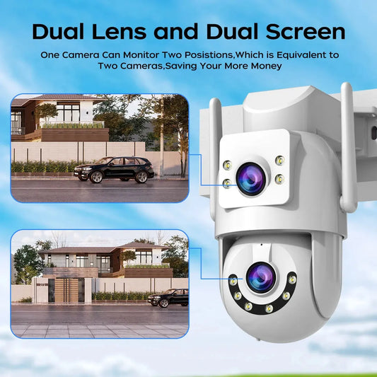 Jooan 4K 8MP HD Outdoor PTZ Security Camera with 5G WiFi, Dual Lens, 5X Zoom, AI Tracking