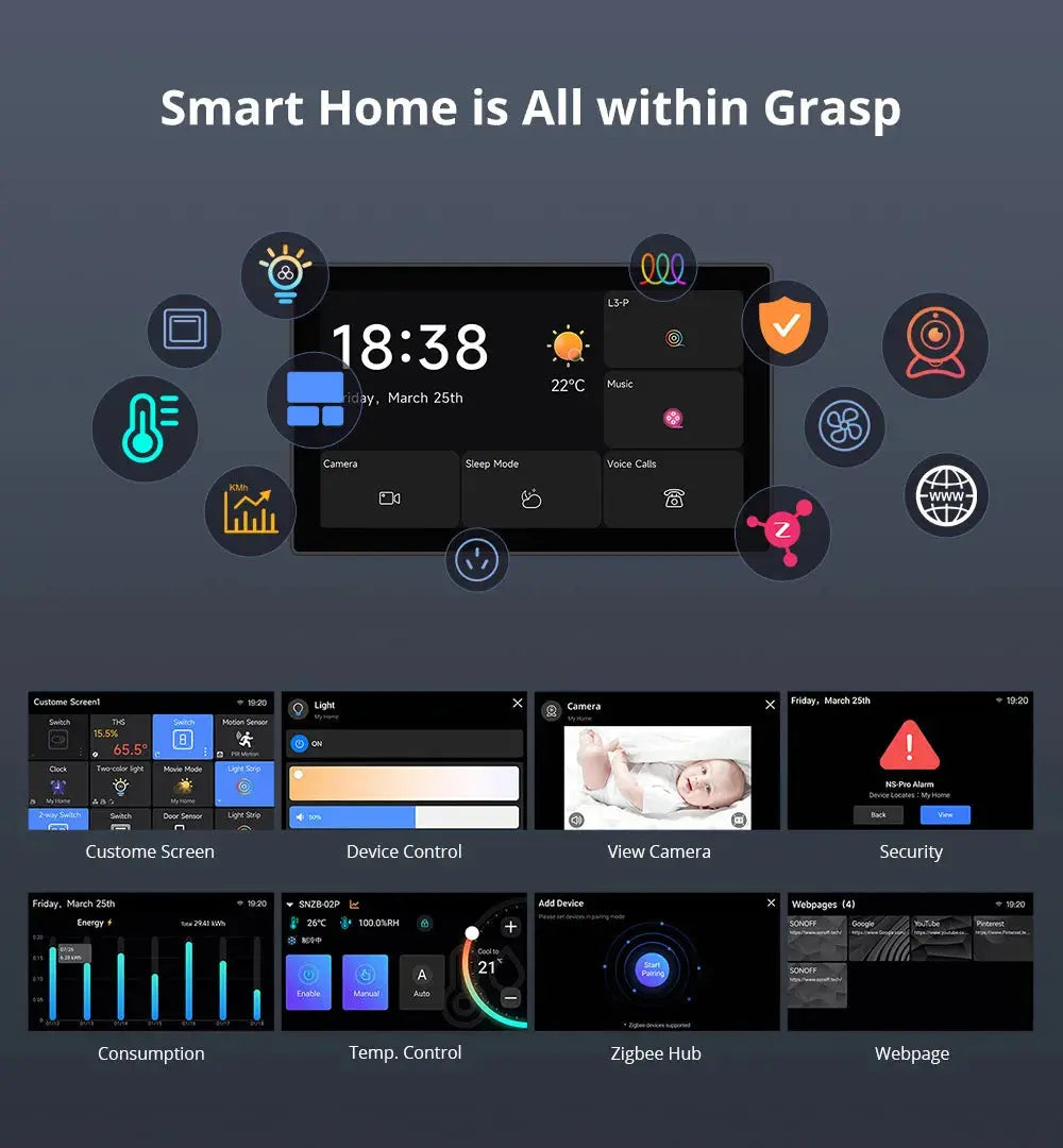 NSPANEL Pro 120/86 Wifi Smart Home Control Panel