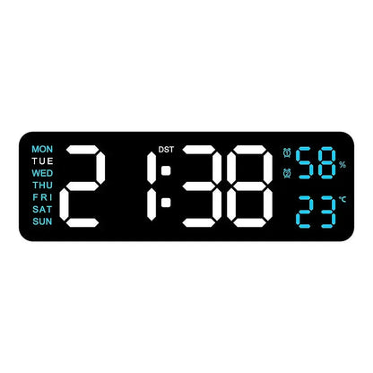 USB-Powered 9-Inch Digital Wall Clock with Temperature and Humidity Display