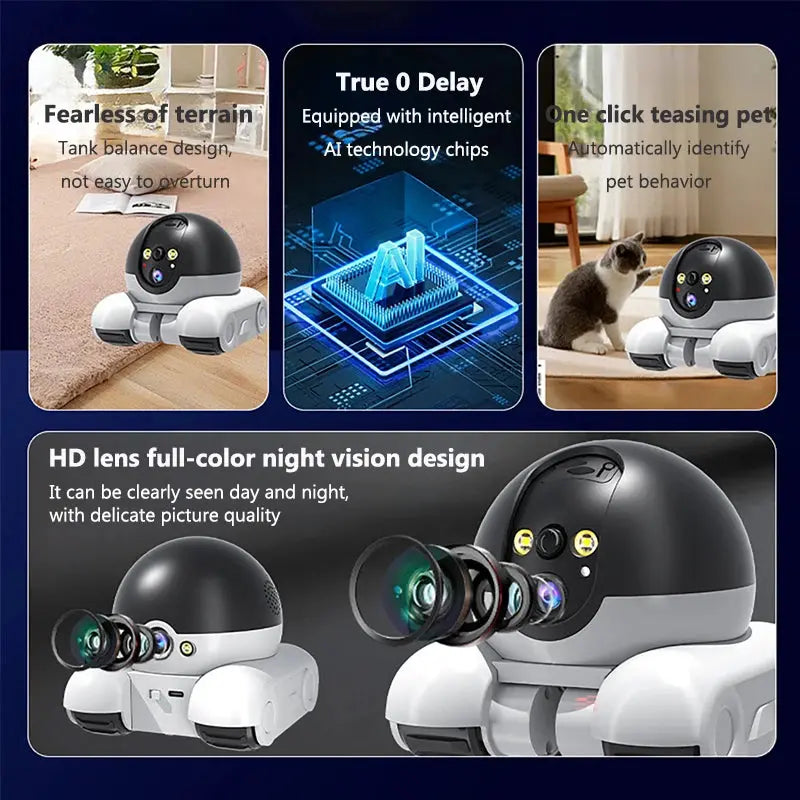 1080P HD WiFi IP Surveillance Camera with PTZ Auto Tracking for Baby and Pet Monitoring in Smart Homes