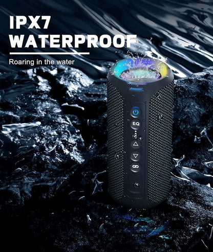 40W Portable Bluetooth Speakers with Enhanced Bass, 30-Hour Battery Life, IP7 Waterproof Rating
