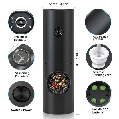 Electric Automatic Pepper and Salt Grinder Set with Base