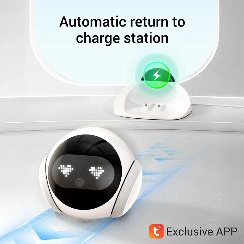 5G WiFi HD 2K Smart Robot Pet Camera with Laser Indicator, Auto Charging, and Obstacle Avoidance