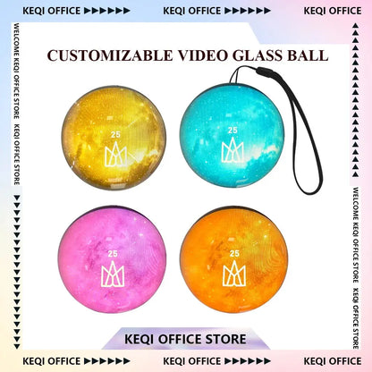 Customizable Video Glass Ball Lamp - Spherical Pixel Display with Detachable Screen for Personalized Gifts