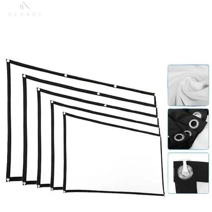 16:9 Portable HD Projector Screen - Available in 60/72/84/100/120/150 Inch