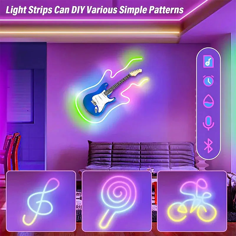 Bluetooth Neon LED Strip Lights - (1M, 2M, 3M, 5M)