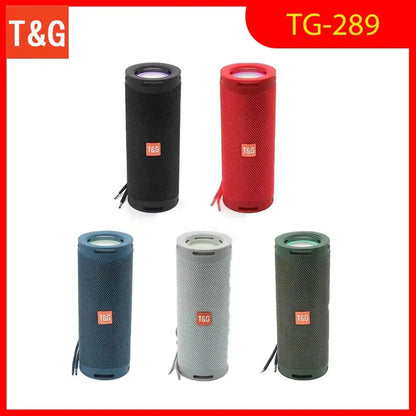 TG289 Premium Portable Bluetooth Speaker - Waterproof, 1800mAh Battery, Double Bass, AUX & TF Card Support with LED Lighting