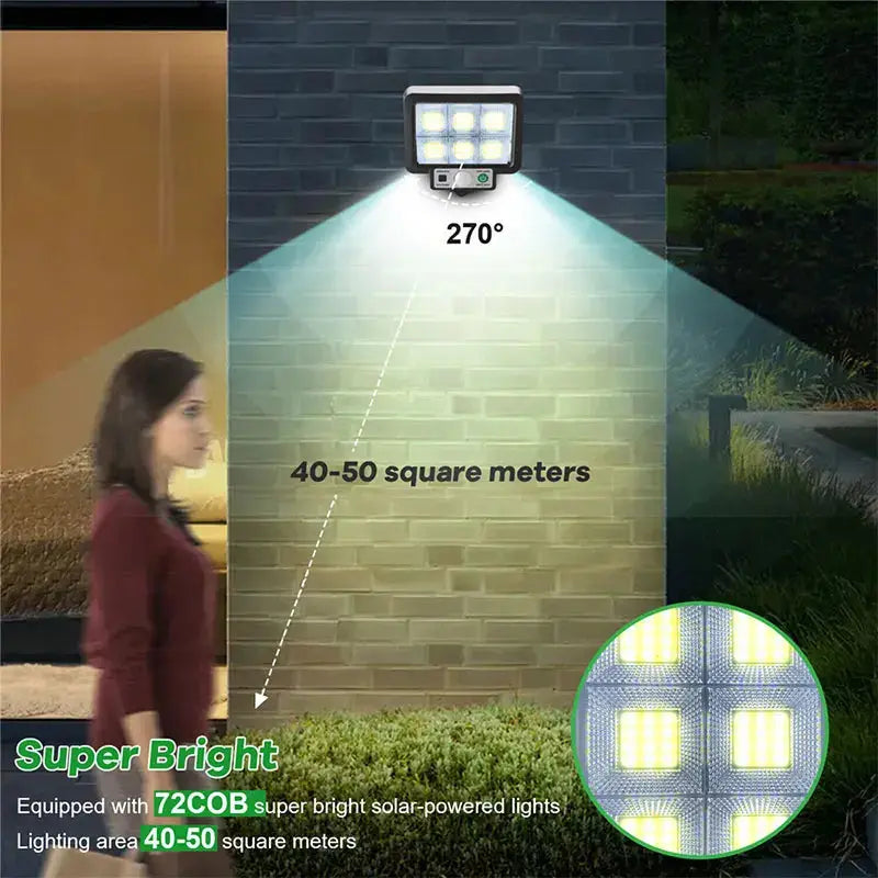 LED Solar Split Wall Lamp with Motion Sensor - 3 Modes Outdoor Waterproof