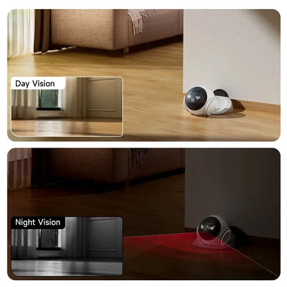 5G WiFi HD 2K Smart Robot Pet Camera with Laser Indicator, Auto Charging, and Obstacle Avoidance
