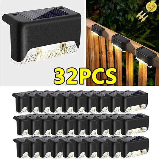 Outdoor Waterproof LED Solar Deck Lights - 4 to 32 Pack for Patios, Stairs, Railings, and Pathways