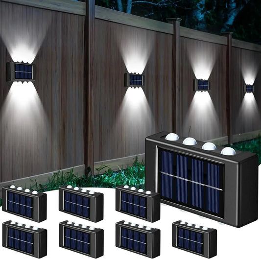 Solar Wall and Fence Lights - LED Outdoor Waterproof Sconces with Dusk to Dawn Sensor (1-12 PCS)