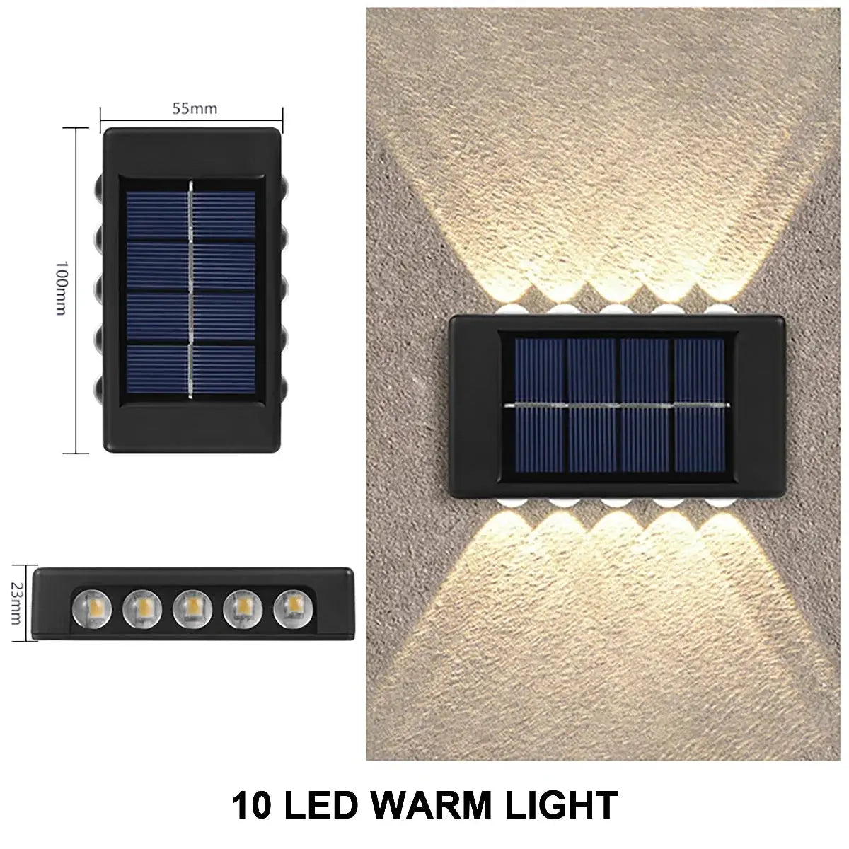 Solar Wall and Fence Lights - LED Outdoor Waterproof Sconces with Dusk to Dawn Sensor (1-12 PCS)