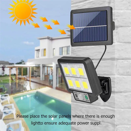 LED Solar Split Wall Lamp with Motion Sensor - 3 Modes Outdoor Waterproof