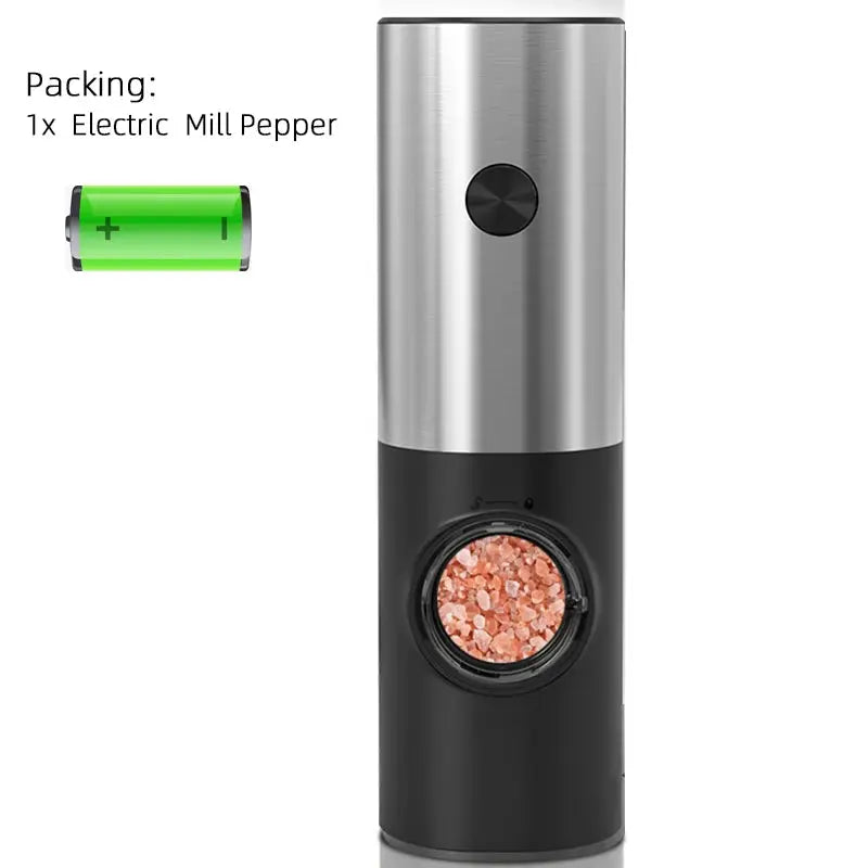 Electric Automatic Pepper and Salt Grinder Set with Base