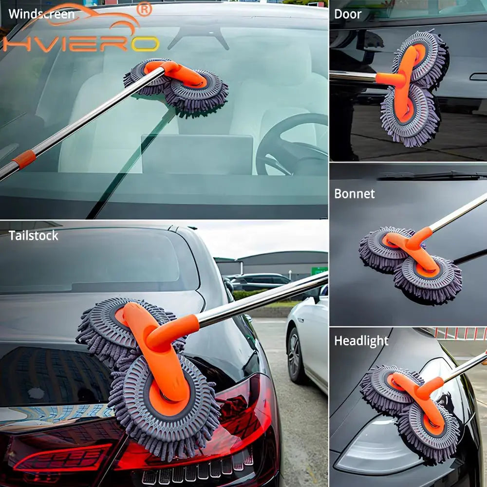 Multipurpose Car Cleaning Kit - Microfiber Brush, Mop, Sponge, and Wipe