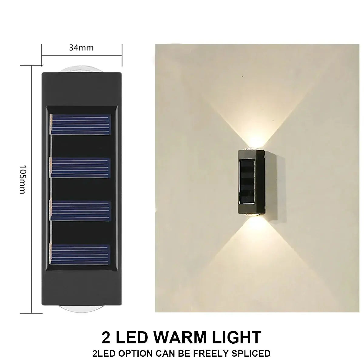 Solar Wall and Fence Lights - LED Outdoor Waterproof Sconces with Dusk to Dawn Sensor (1-12 PCS)