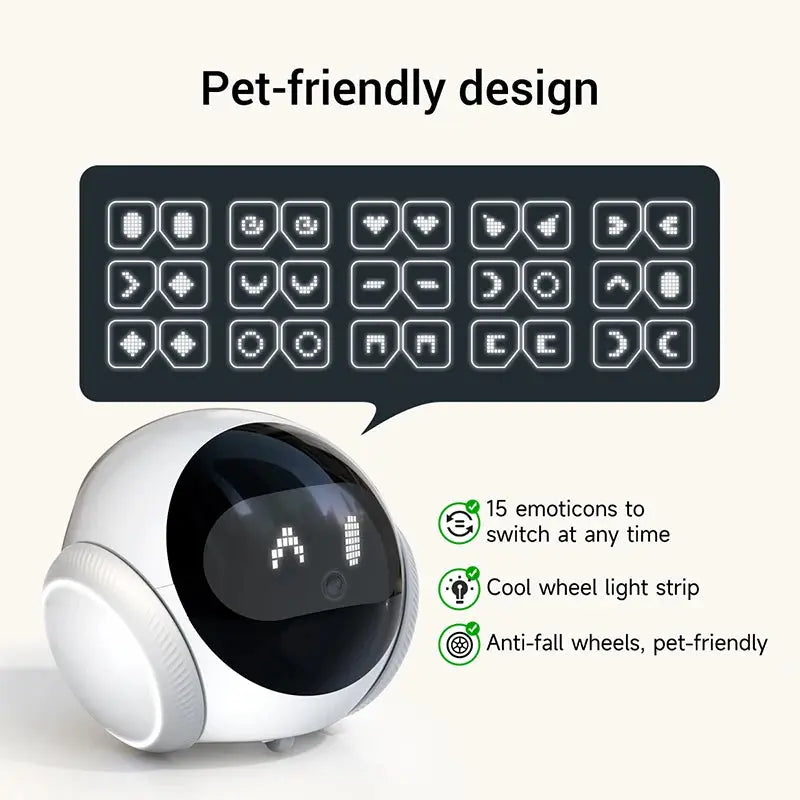 5G WiFi HD 2K Smart Robot Pet Camera with Laser Indicator, Auto Charging, and Obstacle Avoidance