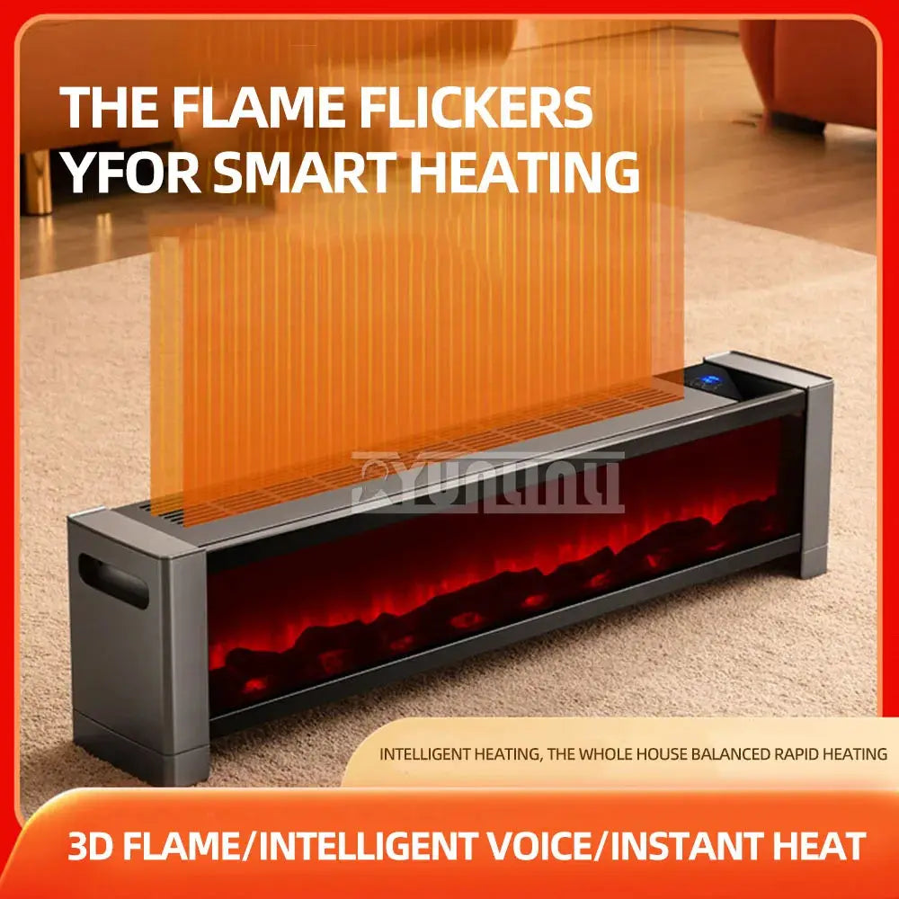 Indoor 3D Flame Electric Heater for Bathrooms and Living Spaces - Winter Fireplace Solution