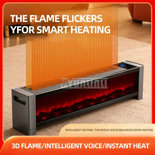 Indoor 3D Flame Electric Heater for Bathrooms and Living Spaces - Winter Fireplace Solution