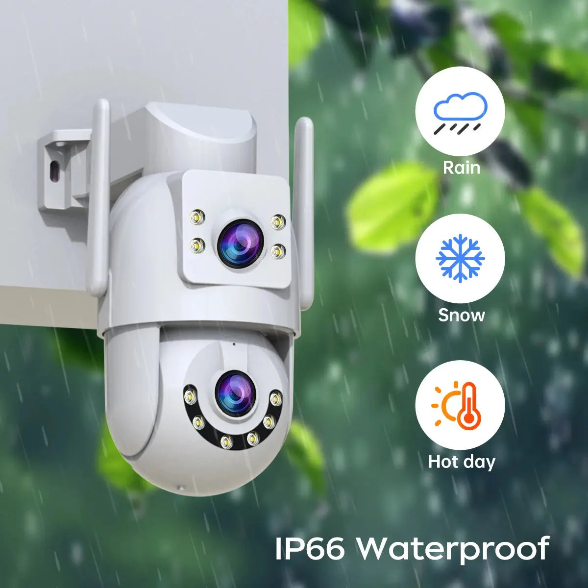 Jooan 4K 8MP HD Outdoor PTZ Security Camera with 5G WiFi, Dual Lens, 5X Zoom, AI Tracking