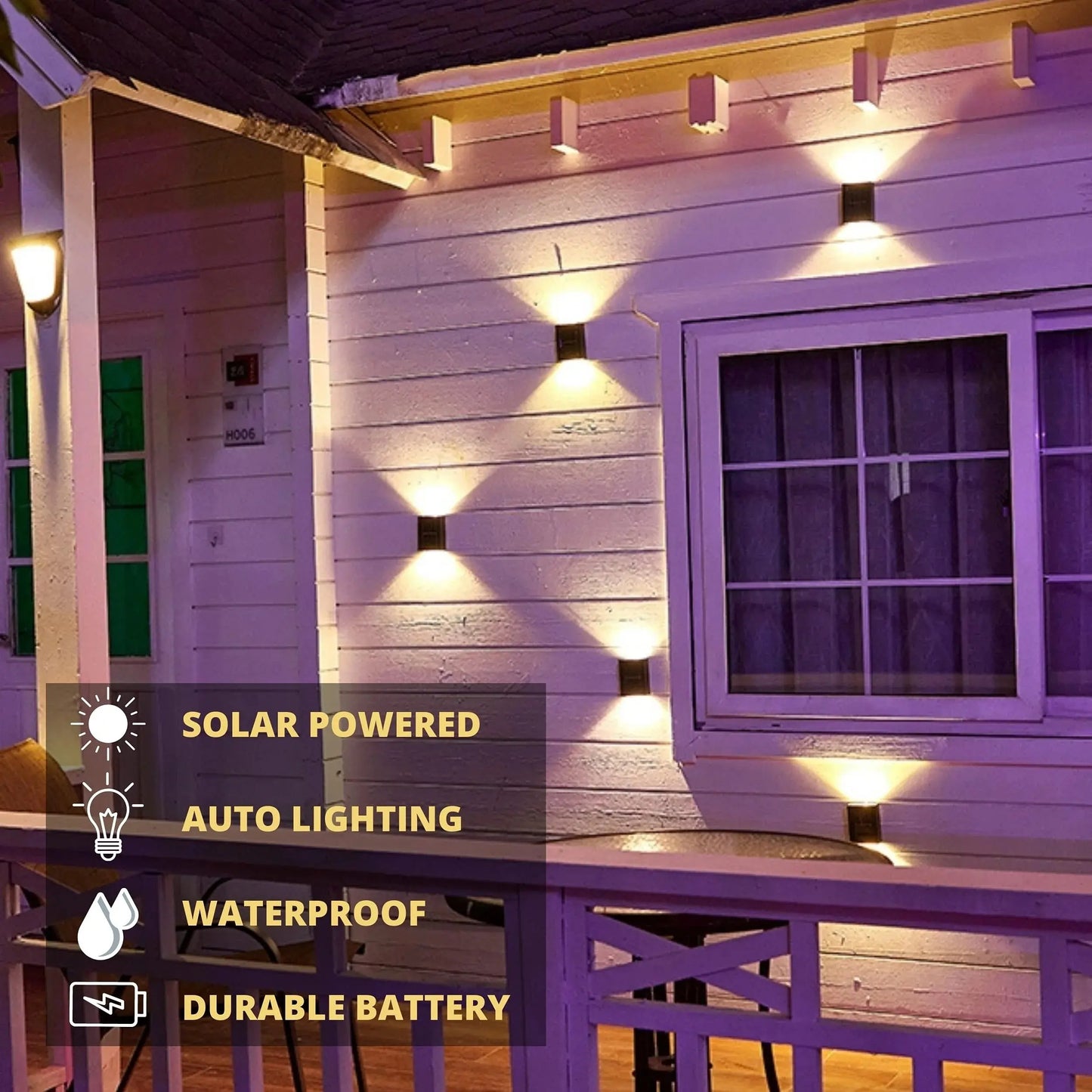 Solar Wall and Fence Lights - LED Outdoor Waterproof Sconces with Dusk to Dawn Sensor (1-12 PCS)