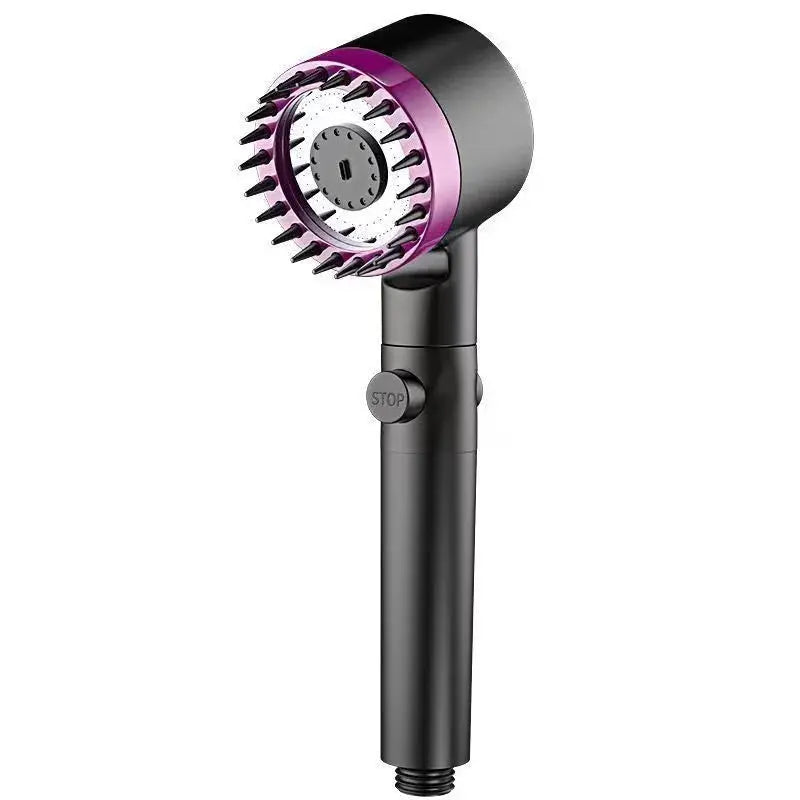 Three-Speed Adjustable Portable Showerhead with Massage Feature and Filter